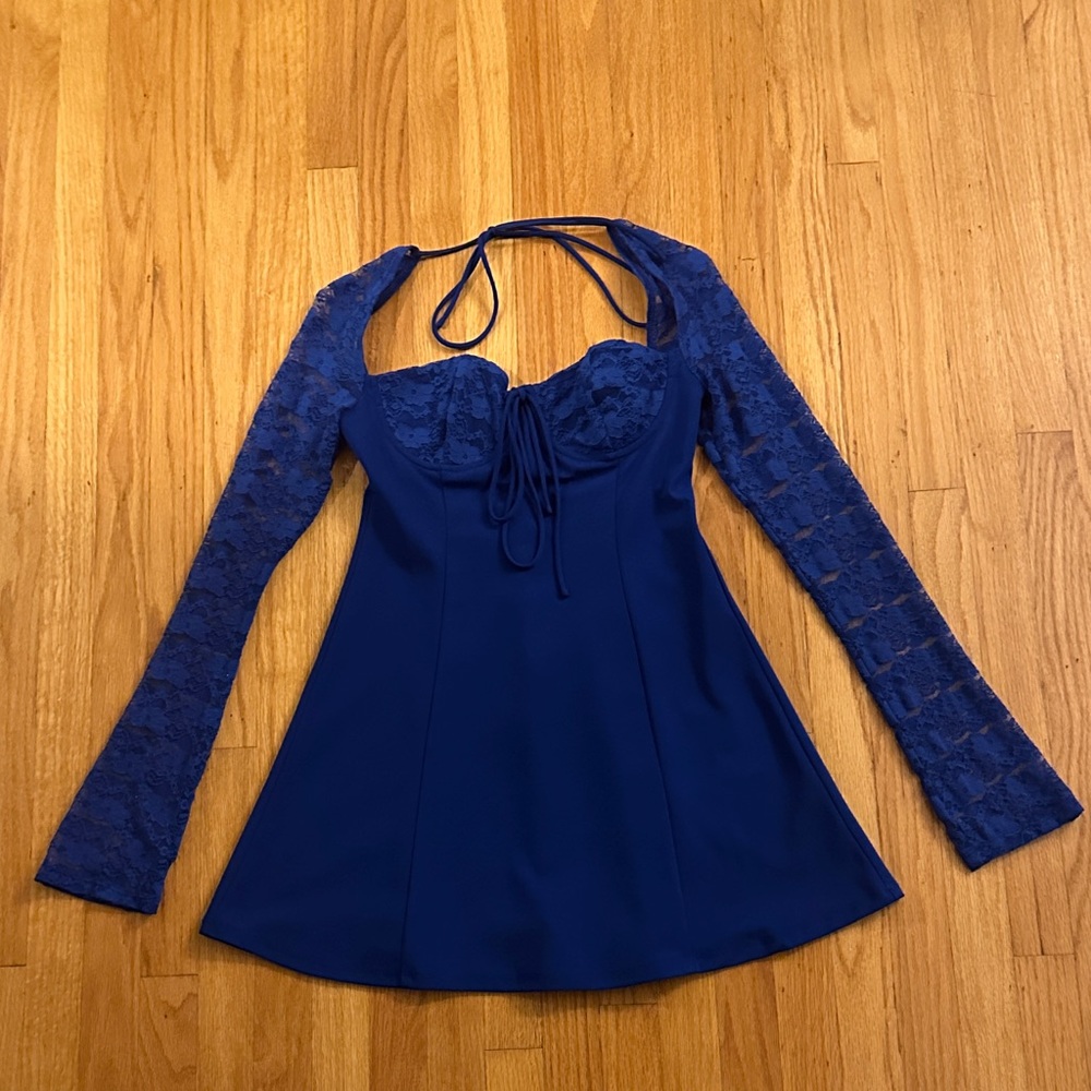 Lucy in the Sky Royal Blue Long Sleeve Dress (Medium)